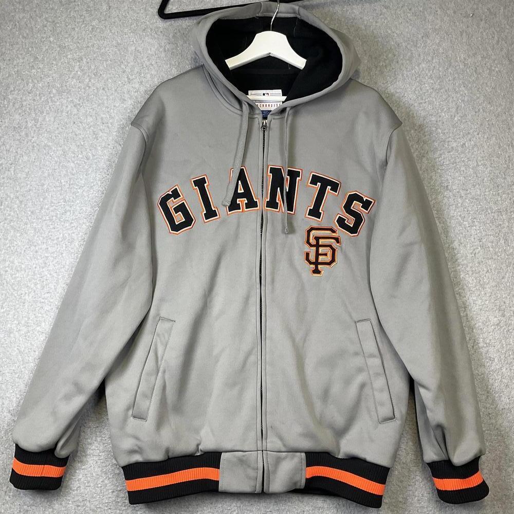 MLB Merchandise Men's Large Gray San Francisco Giants Baseball Full Zip Jacket